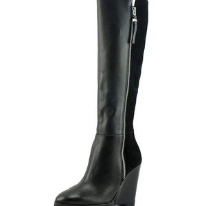 MICHAEL MICHAEL KORS Clara leather wedge knee high boot